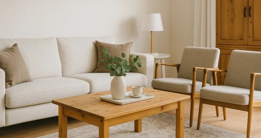 صورة قطع أثاث مستعمل مرتبة بشكل منظم لأغراض خدمة شراء اثاث مستعمل الفحيحيل.