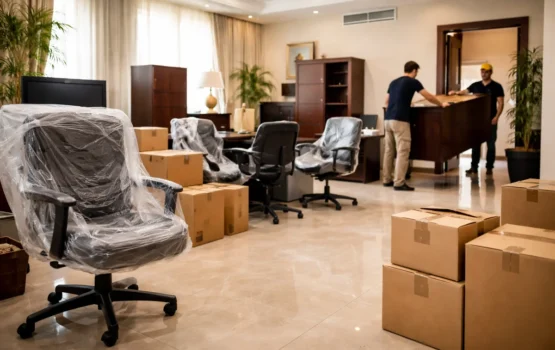 شراء اثاث مكتبي مستعمل في الكويت يشمل كراسي مكتب ومكاتب إدارية أثناء تصفية شركة بالكامل