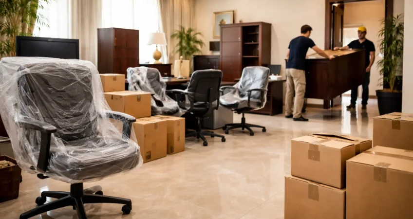 شراء اثاث مكتبي مستعمل في الكويت يشمل كراسي مكتب ومكاتب إدارية أثناء تصفية شركة بالكامل