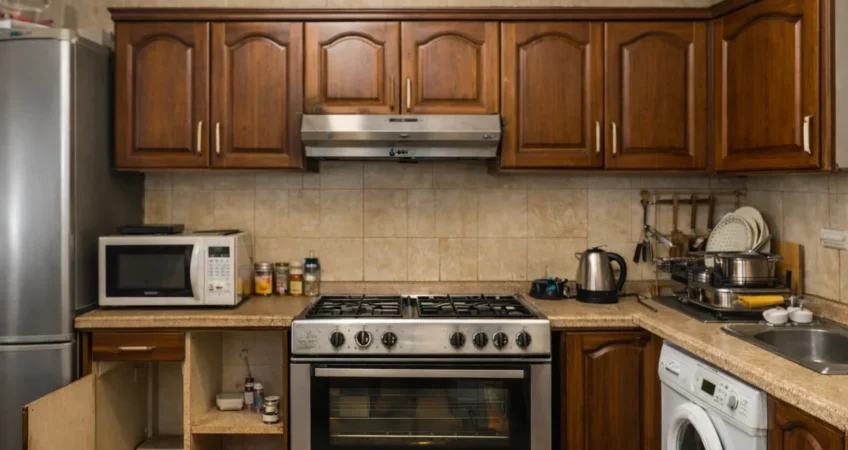 شراء مطابخ مستعملة بالكويت – مطبخ خشب مستعمل جاهز للبيع